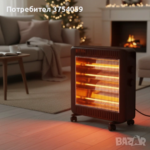Кварцова печка 2200W с 4 тръби – бързо отопление и нисък разход, снимка 4 - Отоплителни печки - 53124988
