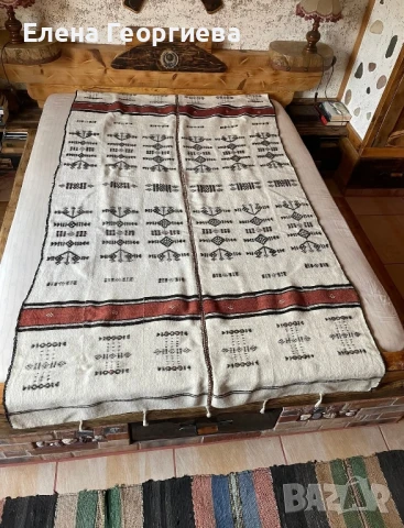 Тъкан килим(кувертюра) 100 % козя вълна. , снимка 6 - Антикварни и старинни предмети - 51246576