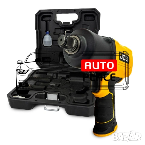 Пневматичен гайковерт с къс шпиндел 1450 Nм 1/2″ JCB с вложки и куфар, снимка 7 - Други инструменти - 54048488