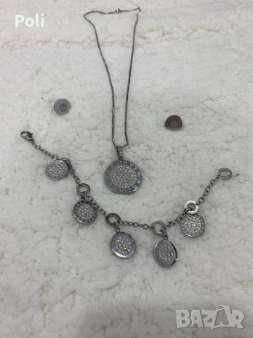 Бижута Bulgari от стомана, снимка 4 - Колиета, медальони, синджири - 54265923
