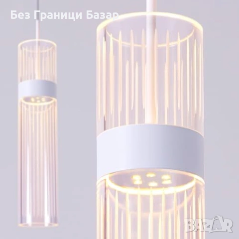 Ново LED висящо осветление цилиндър регулируема височина 150 см лампа 3 цвята светлина, снимка 7 - Лед осветление - 54206989