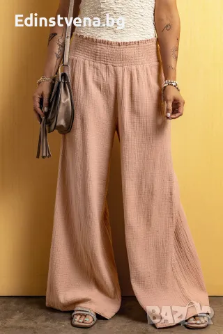 Дамски панталон в розово, 100% памук, снимка 1