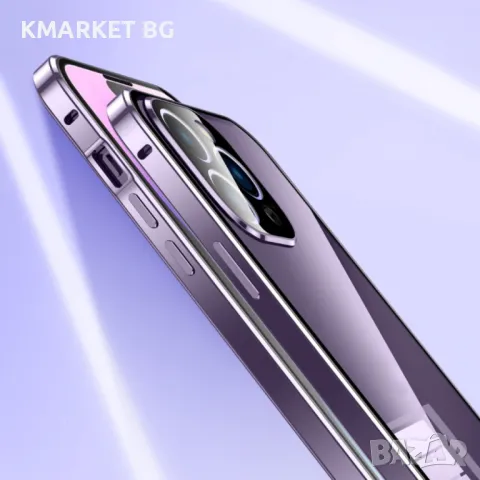 Apple iPhone 15 Pro Удароустойчив Калъф Metal Frame с Магнит 360 Градуса Защита и Протектор, снимка 2 - Калъфи, кейсове - 47189930