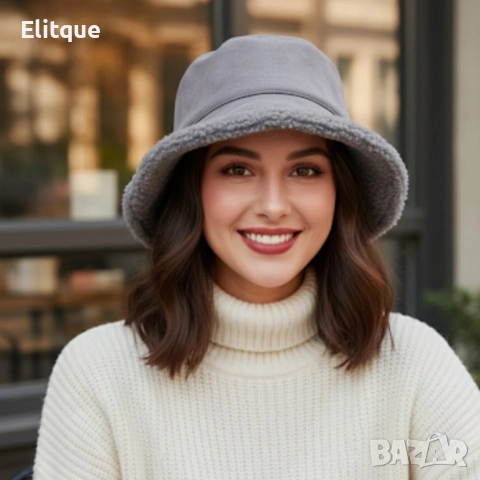 Зимна модна bucket шапка - Топлина, стил и комфорт всеки ден, снимка 3 - Шапки - 52749736
