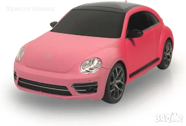 Розова кола с дистанционно Бийтъл VW Beetle 1:24 с промяна на цвета, снимка 3 - Коли, камиони, мотори, писти - 49728316