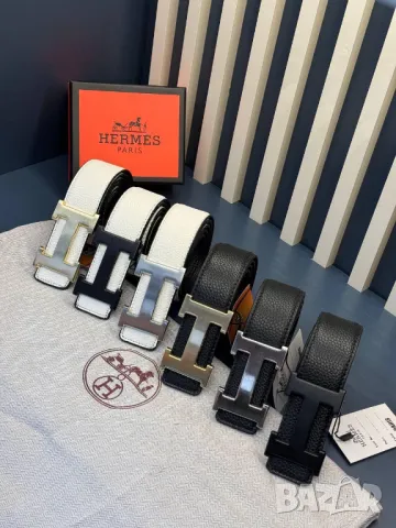колани от ествествена кожа в кутия hermes 4см, снимка 2 - Колани - 50422519