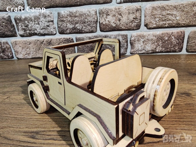 Дървен модел на Джип и Каравана – Craft Camp, снимка 8 - Коли, камиони, мотори, писти - 52738202