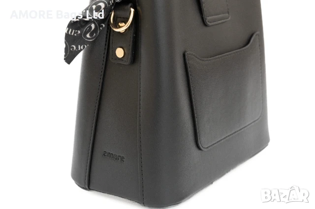 Класическа дамска чанта AMORE Isabella - Black, снимка 4 - Чанти - 50657264