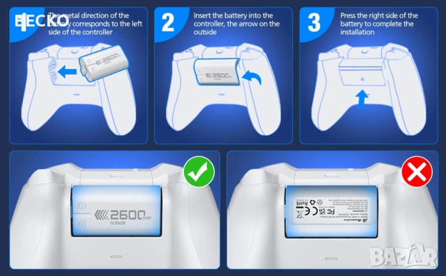 Батерии и зарядна станция за контролери Xbox, снимка 13 - Аксесоари - 53567224