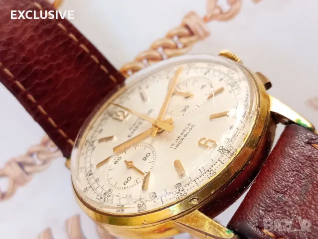 Винтъч Швейцарски Emperor - хронограф 1950г Договаряне!, снимка 7 - Мъжки - 50101791