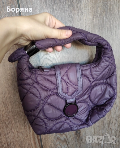 Tommy Hilfiger нова малка лилава капитонирана чанта, снимка 8 - Чанти - 52815878