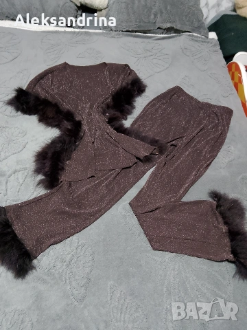 пончо дамски костюм с брокат , снимка 2 - Якета - 53681353