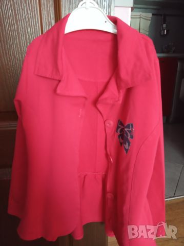 Детска червено сако цвят малина, снимка 3 - Детски якета и елеци - 46169046