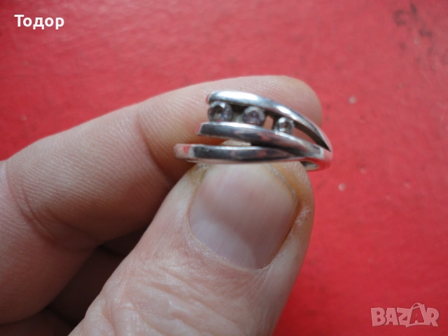 Сребърен пръстен с камъни 21, снимка 4 - Пръстени - 53304243