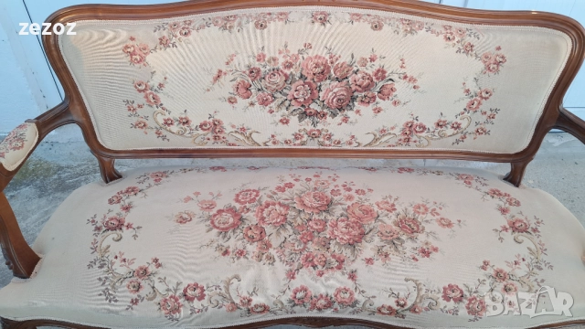 Комплект за хол барок махагон, снимка 7 - Дивани и мека мебел - 52536607