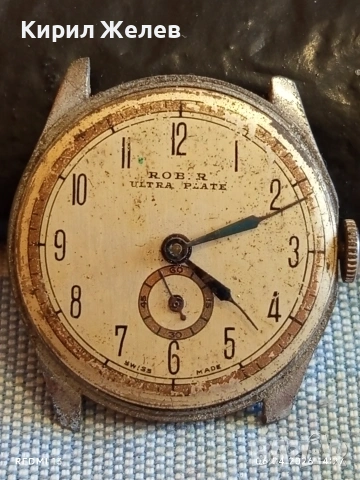 Стар механичен часовник без стъкло ROBUR ULTRA PLATE за КОЛЕКЦИЯ 54421, снимка 4 - Антикварни и старинни предмети - 54109350
