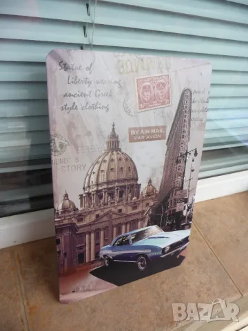 Метална табела кола сгради ретро табели лампи реклами декор декорация, снимка 2 - Декорация за дома - 50142872