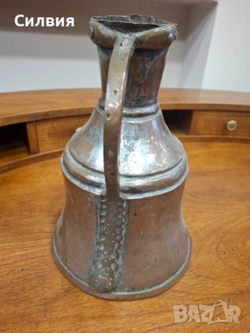 Антикварна медна кана, снимка 3 - Антикварни и старинни предмети - 53893024