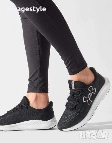 Мъжки маратонки UNDER ARMOUR Charged Pursuit 3 Big Logo Running Shoes Black/White, снимка 3 - Маратонки - 45762500