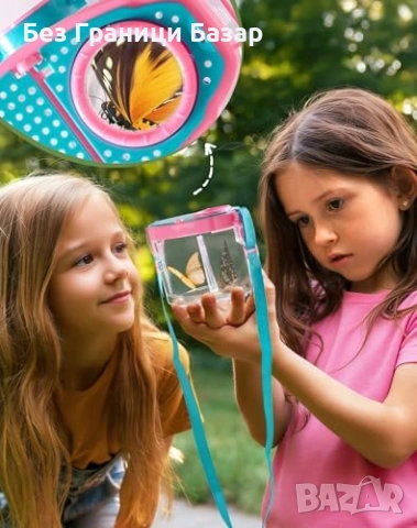 Нов Детски комплект за ловене на насекоми 2 деца с чанта розов Играчки, снимка 5 - Образователни игри - 54043211