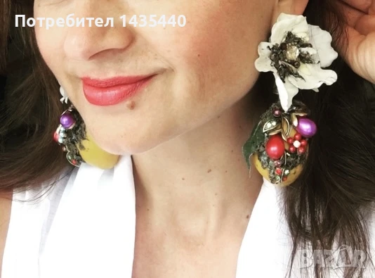 Ръчно изработени обици от серията “Забранения плод” на дизайнерката Анелия Милчева, снимка 7 - Обеци - 51110717