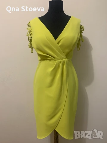 Нова Официална, елегантна рокля, цвят Лайм, марка Seres, снимка 2 - Рокли - 51219564