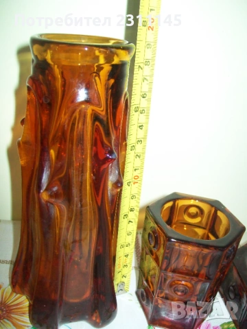 сет от 3 части - ваза, пепелник, снимка 2 - Вази - 53821335