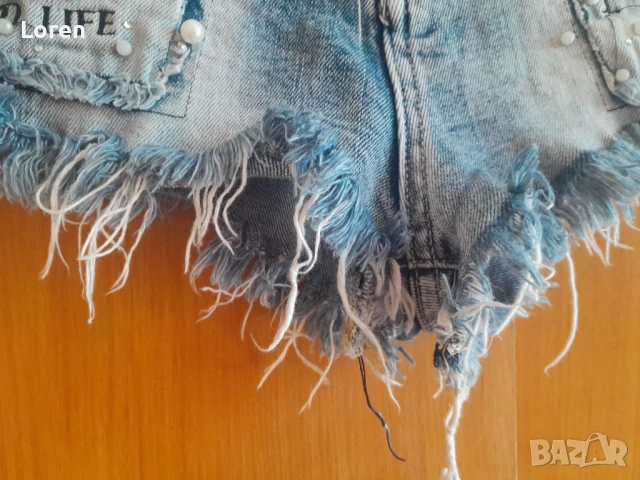 Дънки с перлички и камъчета, снимка 11 - Дънки - 50899526