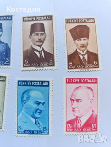 Пощенски марки Турция 1939-1940, снимка 3 - Филателия - 53981006