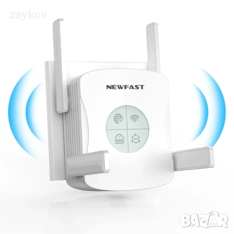 1800 Mbps двубандов WiFi 6 разширител, 2.4 GHz и 5.8 GHz, WPA3, режим на ретранслатор