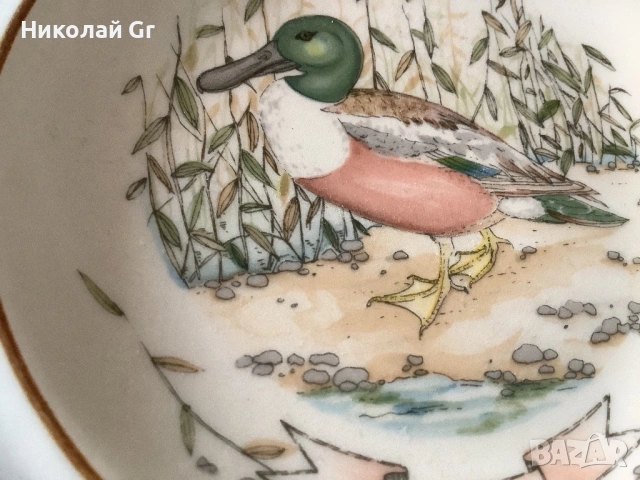 Стенни чинии  ръчна изработка  отлично състояние диаметър 12’5 см производство Германия, снимка 3 - Декорация за дома - 53379769