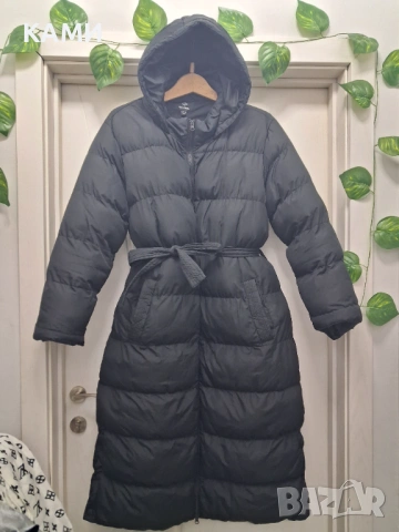 Дамско дълго Черно зимно яке 