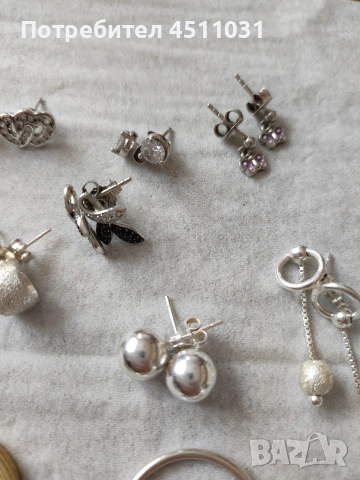 Сребърни обеци,различни видове, снимка 4 - Обеци - 53763979