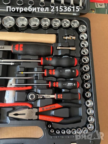 Wurth Zebra 1/4 и 1/2 гедоре гидория 93 части вложки kлючове oтвертки комплект, снимка 8 - Гедорета - 51133343