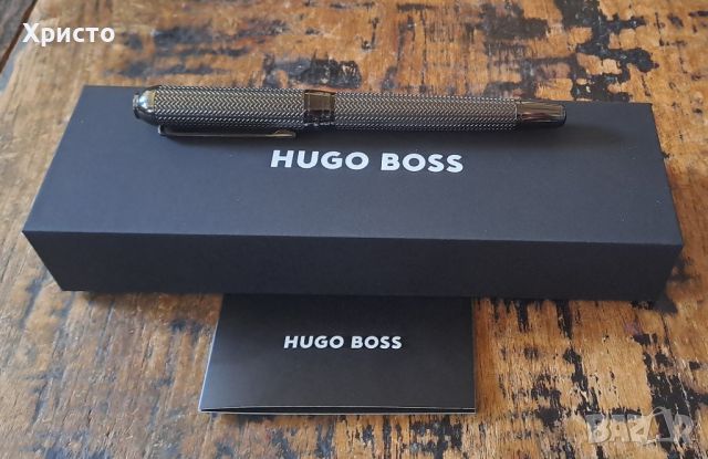 HUGO BOSS Gun метал включваща модернизирани шарки на рибена кост, снимка 1 - Ученически пособия, канцеларски материали - 46322072