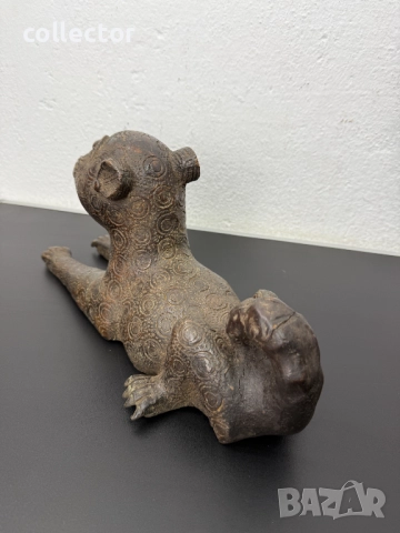 Бронзова скулптура на Бенински Леопард. №7451, снимка 8 - Антикварни и старинни предмети - 51975435