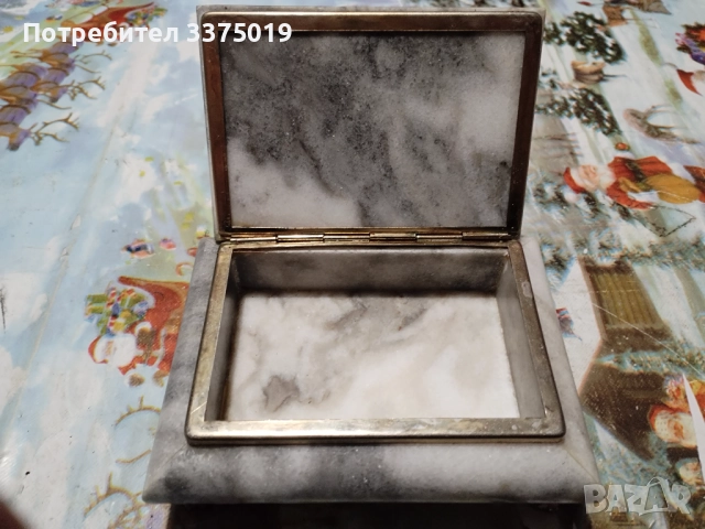 Ретро мраморна кутия за бижута, снимка 4 - Антикварни и старинни предмети - 52914074