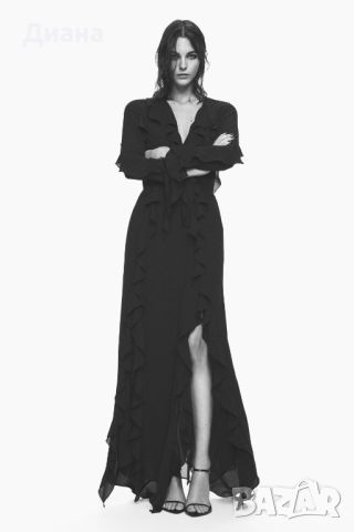 Намаление - Дълга дантелена рокля размер М/ Зара, снимка 1 - Рокли - 46035359