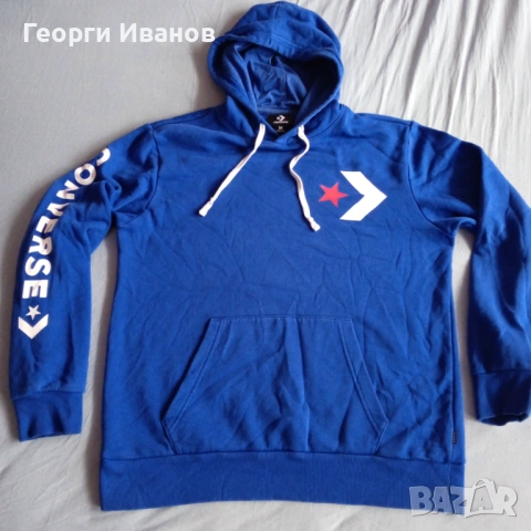 КАТО НОВ CONVERSE M/L QR-code 100% ОРИГИНАЛЕН суичър худи горница топ Royal Blue sweatshirt hoodie