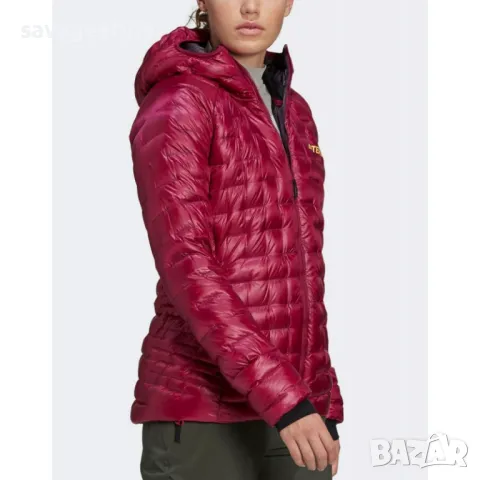 Дамско яке ADIDAS Terrex Icesky Hooded Down Jacket Burgundy, снимка 3 - Якета - 47482750