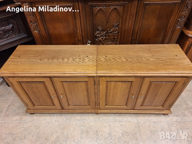 Луксозен комод, скрин, бюфет, шкаф дъб, снимка 7 - Шкафове - 52711960