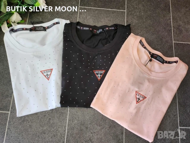Дамски Памучни Тениски с Камачета 💫Guess, снимка 1