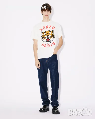 KENZO White Lucky Tiger Logo Print Relaxed Fit Мъжка / Дамска Тениска size M (L), снимка 5 - Тениски - 47313998