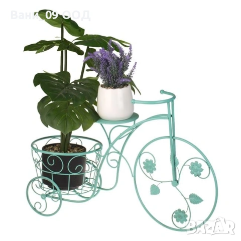 70см! Голям метален цветарник в цвят мента , снимка 2 - Декорация за дома - 53898990