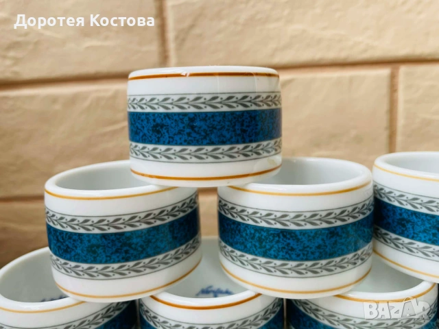 Красиви порцеланови пръстени с маркировки, 8 бр , снимка 2 - Антикварни и старинни предмети - 53931572