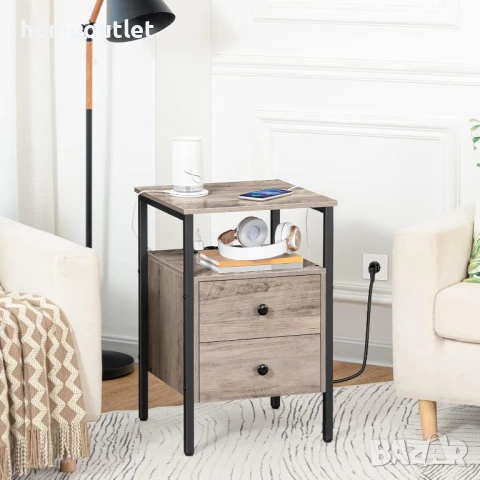 БЕЗПЛАТНА ДОСТАВКА Шкаф / помощна маса със станция за зареждане BG43CBZ01GZ, снимка 2 - Маси - 50651389