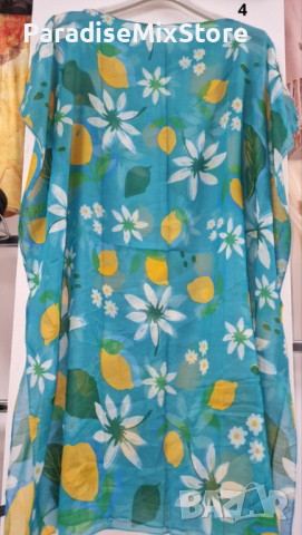 Туника-рокля за плажа в модерни цветни принтове и в свободна права кройка, универсален размер, снимка 4 - Други - 44995541