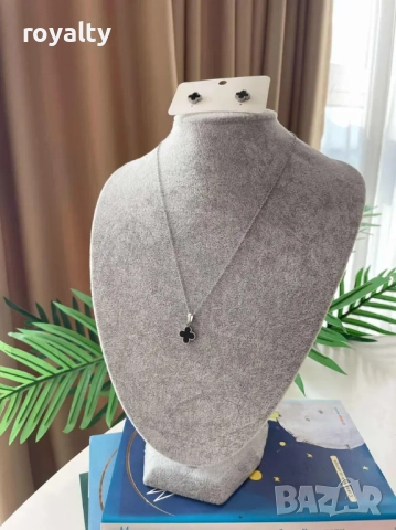 Сет/Комплект JL Famous Clover Silver Black, снимка 4 - Колиета, медальони, синджири - 52837798