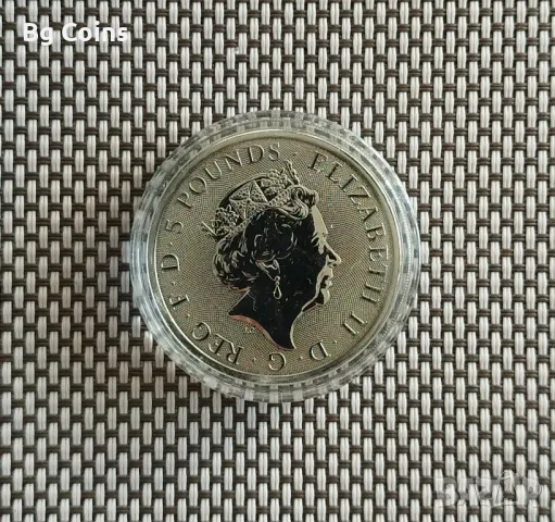 Сребро 2 OZ 2021 Бялата хрътка , снимка 2 - Нумизматика и бонистика - 48391418