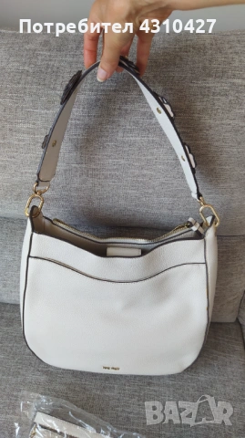 Дамска чанта Nine West в светло бежово, снимка 2 - Чанти - 53995870